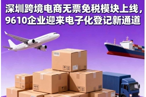 深圳跨境電商無票免稅模塊上線，9610企業迎來電子化登記新通道