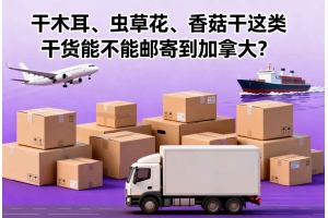 干木耳、蟲草花、香菇干這類干貨能不能郵寄到加拿大？