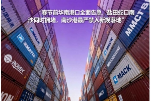 春節前華南港口全面告急，鹽田蛇口南沙同時擁堵，南沙港最嚴禁入新規落地